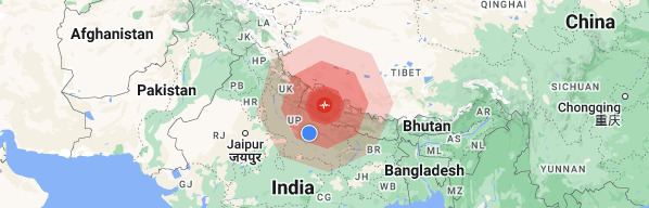 Estimated magnitude 5.9 earthquakeAffected countries: Nepal, India, and China
7 km from Paink, Nepal · 11:32 pm